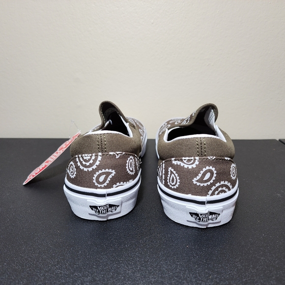 Vans Classic Slip On Green White Canvas Women's Shoes NEW - Picture 5 of 14